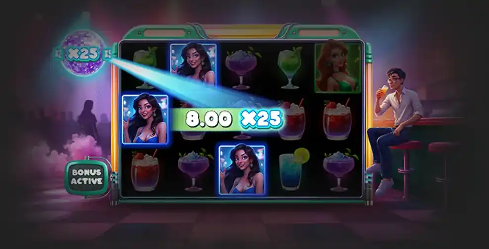 Big Win with x25 Multiplier in Disco Party Slot